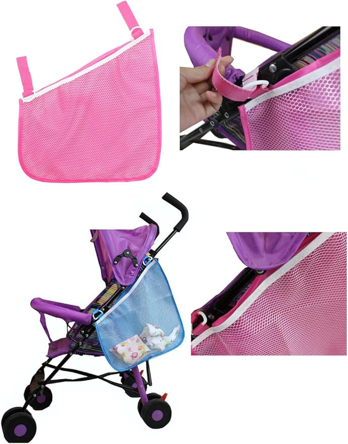 2PCS Pack Umbrella Strollers Organizer, Side One for Toys and Snacks,The Back One For Mommy to Keep Keys, Phone, Snacks, Bottles,Nappy Diaper Storage, Detachable (BLACK D)
