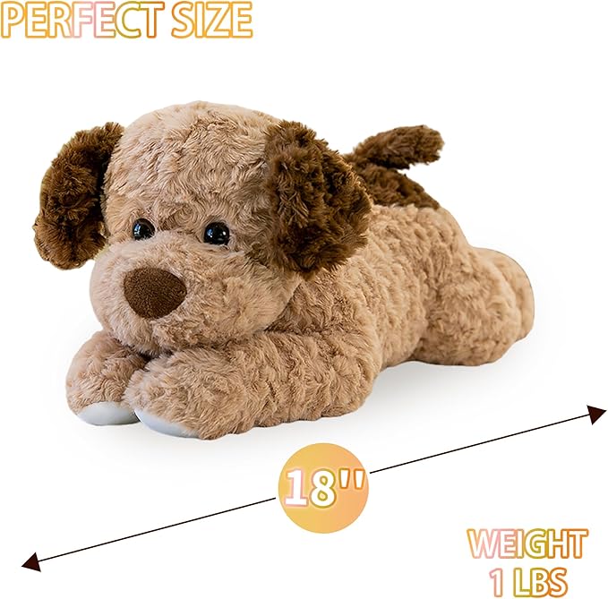 Dog Plush Dog Toy 18 Inch – Brown Weighted Stuffed Animal Dog– Ultra-Soft Plush, Durable Design, Suitable for Kids & Adults – Cozy Comfort Companion