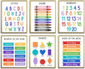 Educational Preschool Learning Posters,Alphabet ABC Posters for Toddlers Classroom Playroom Wall Art Decor,Counting Chart for Kindergarten,Pre K Learning Poster for Toddlers 1-3 Homeschool Supplies