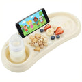 Li&Zhao Universal Stroller Snack Tray 3-in-1 Detachable Stroller Snack Tray Attachment with Secure Phone Holder, Spill-Proof Cup Holders Compartments, Easy-Clean Universal Snack Tray for Stroller