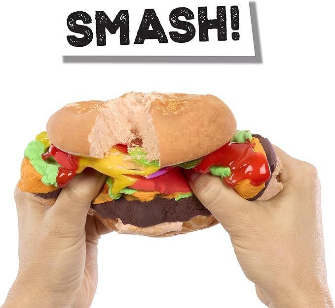 Cheeseburger DIY Slime Kit - Unboxing Ingredients to Make, Smash, and Stretch Your Food Slime, Ages 8+