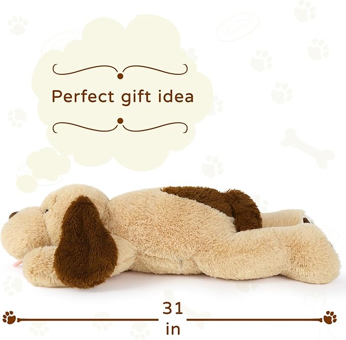 MaoGoLan Giant Dog Plush,31" Large Stuffed Animal Dog, Fluffy and Cuddly Stuffed Puppy Stuffed Animal Throw Pillow Toy Birthday for Girls Kids
