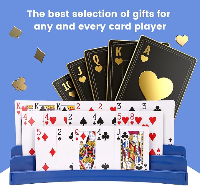 Three-Layer Design Playing Cards Holders，Playing Card Holder for Kids Adults Hands Free Card Holder for Family Card Game Nights Poker Parties