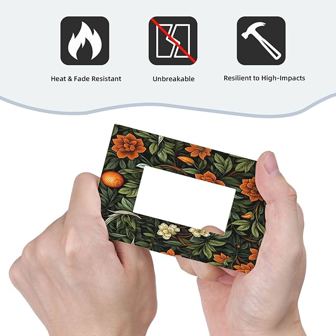 Light Switch Cover Plate William Morris Orange Flowers Rustic Leaves Floral 1 Gang Outlet Covers Single Rocker Decorative Switch plates Electrical Wall Plates GFCI Receptacle for Bathroom Bedroom