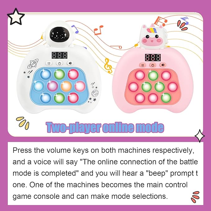 Fidget Toys for Kids, Handheld Puzzle Game with LED Screen & Multiplayer Mode, Sensory Toys for 3-12 Year Old Girls Boys, Fun Battle Gifts for Friends（Christmas）
