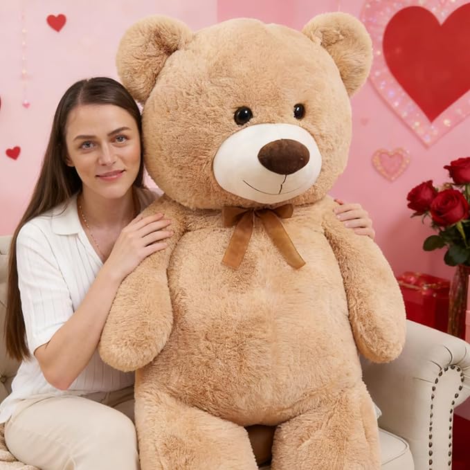 Toys Studio Ultra Soft Teddy Bear 51 inch Giant Stuffed Animal Large Stuffed Bear Plush Toy for Girls Women Gifts Christmas Kids Easter Valentine's Day Mother's Day