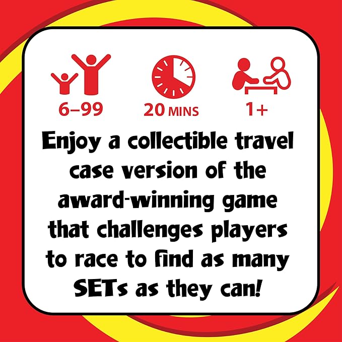 Set Card Games for Kids - Travel Case Bundle, Cards Included, Fun Family Games, Travel, Memory, Learning, Multi-Player, Ages 6+