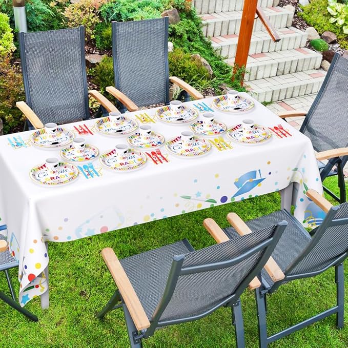 AIBIIN 192 Pcs Kindergarten Graduation Party Decorations 2026 Preschool Graduation Party Supplies Congrats Grad Disposable Tableware Set with Plates Napkins Cups Serves 24 Guests
