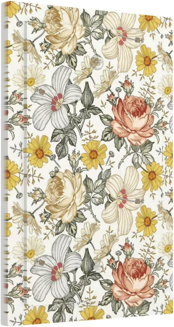 Multicolor Peony Daisy Vintage Floral Flower Light Switch Cover Plate 1 Gang No Device Blank Electrical Wall Plates Faceplate Decorative Switch Plate for Bedroom Living Room Decor