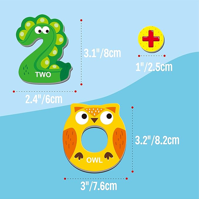 Magnetic Uppercase Letters and Numbers, Educational Learning Tool for Kids Word Recognition 39 Pieces Magnets Include 26 Colorful Alphabet Letters, 10 Numbers and 3 Symbols,Toddlers 3 4 5 Years Old