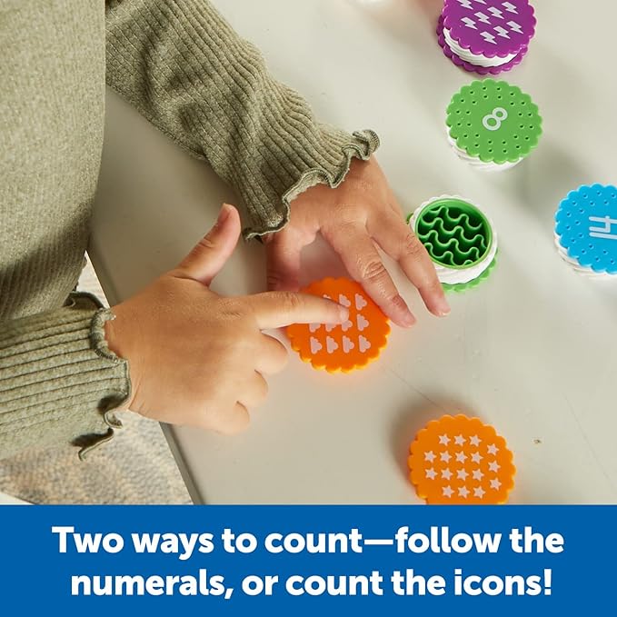 Learning Resources Mini Number Treats, Number Recognition, Counting Skills, Cookies Toys, Montessori Fine Motor Skills, Math Manipulatives, Gifts for Boys and Girls