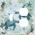 Wallplates Nautical Green Sea Turtles Beach Blue Ocean 1 Toggle 1 Duplex Switch Plate Electrical Gfci Faceplate Decorative Light Switch Covers For Bathroom Kids Room Decor