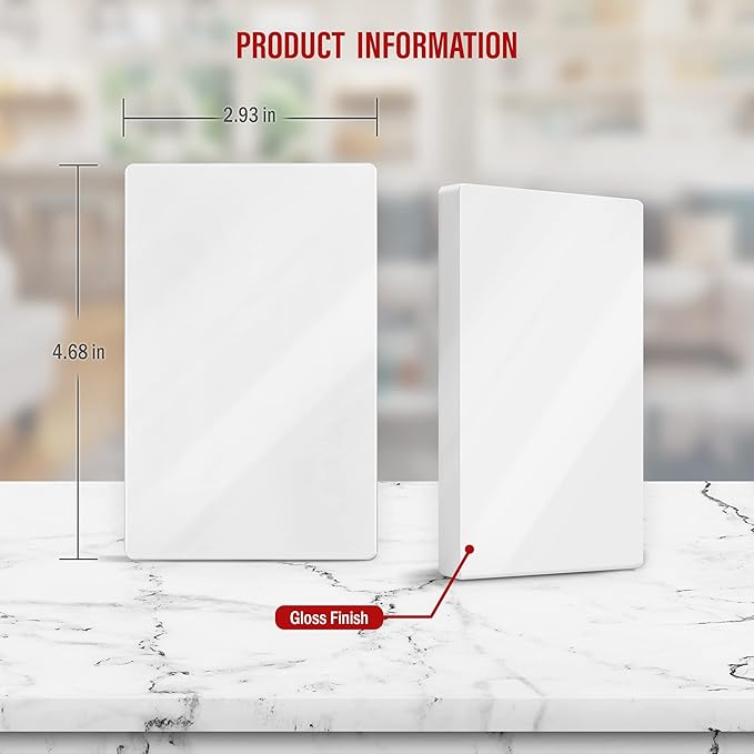 ENERLITES Screwless Blank Wall Plate, Child Safe Blank Device Outlet Cover, Standard Size, 1-Gang 4.68" x 2.93", Polycarbonate Thermoplastic, UL Listed, SI8801-W-10PCS, Glossy, White, 10 Pack