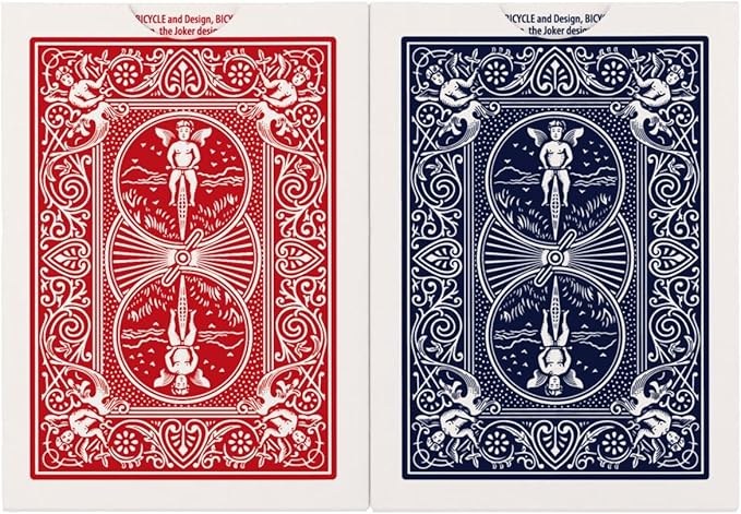 Bicycle Rider Back Playing Cards, Standard Poker Size Deck of Cards, Red & Blue (2 Pack), Classic Cards for Poker, Blackjack, Family Game Night & Card Games, Fun for All Ages