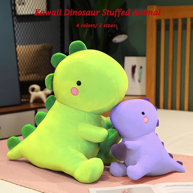 SQEQE Dinosaur Stuffed Animal, Loving Soft Dino Plush Toys with Holding Heart for Valentine Day, Sweet Romantic Anniversary Birthday Gift for Her Girls Boys Girlfriend(Purple,20 inch)