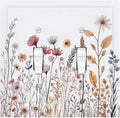 Decorative Switch Plates Spring Floral Pink Wildflower Leaves Plants 2 Gang Double Toggle Outlet Light Switch Cover Wall Plate Electrical Faceplate For Home Bed Room Decor