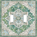 Sage Green Boho Vintage Floral Decorative Switch Plates 2 Gang Double Toggle Outlet Light Switch Cover Wall Plate Electrical Faceplate for Bedroom Living Room Decor