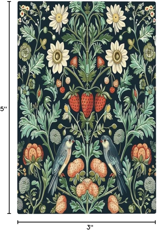 Light Switch Cover Strawberry Birds Flowers Plant Morris Floral Decorative Switch Plates 1 Gang Blank No Device Outlet Covers Electrical Wall Plates for Bathroom Bedroom Decor