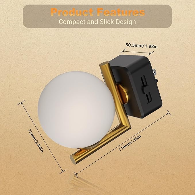 JandCase LED Night Light, 3000K Warm Night Lights Plug into Wall [2 Pack], 0-100LM Dimmable Night Lights with Dusk to Dawn Light Sensor, Plug in Nightlights for Bathroom Bedroom