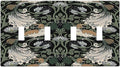 Light Switch Covers William Morris Vintage Floral Plants And Birds Quad Toggle 4 Gang Wall Plate Electrical Faceplate Decorative Switch Plates for Bedroom Home Decor