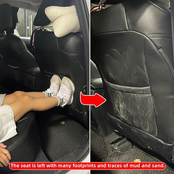 TAIKOO Seat Back Protector,Preventing the Impact of Children Stepping on the Seat Backrest,Beautiful appearance and easy to clean,black (Brown-2 psc)