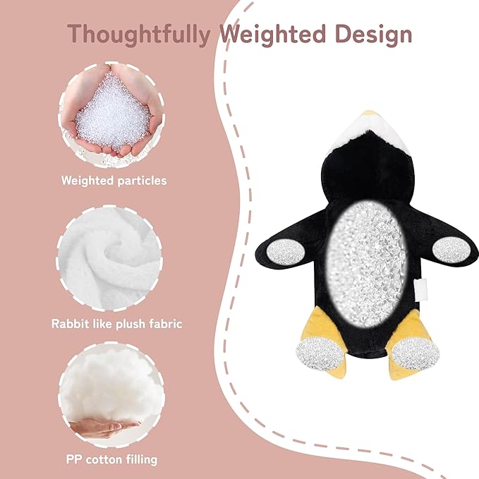 Niuniu Daddy Penguin Weighted Stuffed Animals for Kids & Adults, 20" | 3.3lb Large Weighted Plushies Pillow for Sleeping and Calming, Cute Lying Plush Toy Huggable Gift for Everyday Comfort