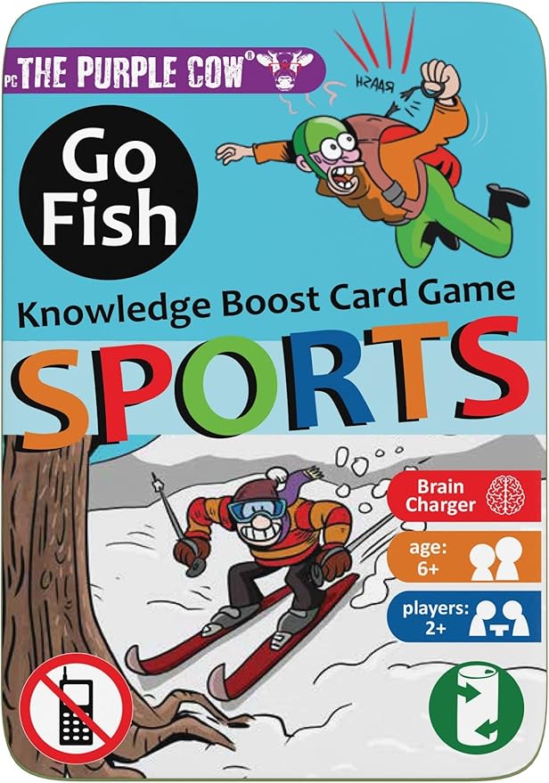 The Purple Cow Go Fish! - Sports - The Classic Card Game with a General Knowledge Boost for Kids & Families Ages 6+