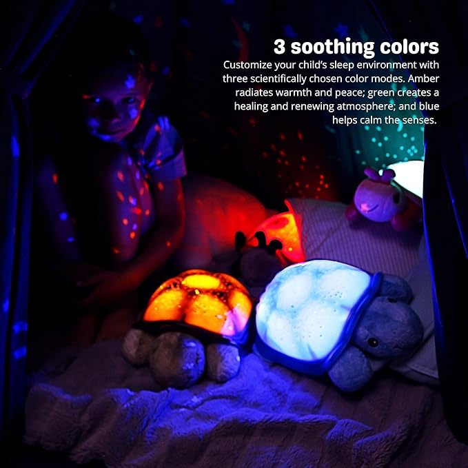 Cloud b Calming Nightlight Star Projector | Gentle Brightness | 3 Colors | 8 Constellations | Auto-Shutoff | Twilight Turtle Green