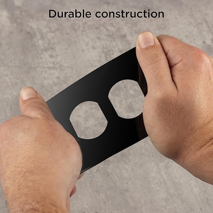 UltraPro Screwless Duplex Receptacle Wallplate, 1-Gang, Modern Snap-On Cover, Child-Safe, Durable Polycarbonate, Easy DIY Installation, Black, 84462