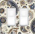 Decorative Outlet Covers Doodle Style Floral Abstract Teardrop 2 Gang Double Gfci Rocker Electrical Wall Panels Light Switch Cover Plate For Bed Room Living Room Decor