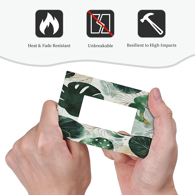 Boho Tropical Green Leaf Watercolor Banana Leaves Decorative Outlet Covers 1 Gang Single Rocker Light Switch Cover Plate Wall Plates Gfci Faceplate For Bed Room Living Room Decor