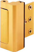 Prime-Line U 10826 Door Reinforcement Lock – Add Extra, High Security to your Home and Prevent Unauthorized Entry – 3” Stop, Aluminum Construction, Gold Anodized Finish (Single Pack)