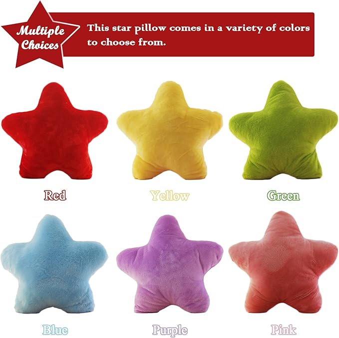 zhidiloveyou Star Pillow Plush Red, Stuffed Star Shaped Pillow Cute Toy for Kids, 15.7 inch