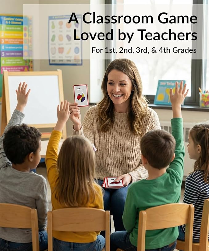Spelling Game for Kids Ages 5-10, Phonics Game, Educational Learning Game for 1st, 2nd, 3rd, 4th Grade Teachers, Classrooms or Homeschool, Learn to Spell Words, Dyslexia Friendly Literacy Flashcards