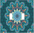 Light Switch Cover Boho Hippie Colorful Mandala 2 Gang Wall Plate Double Light Switch Plate Toggle Decorative Outlet Covers Electrical Switchplate for Bathroom Home Decor