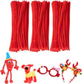 Red Pipe Cleaners Craft,200pcs Craft Supplies Chenille Stems Arts & Crafts for DIY Valentines Day Decorations,Flowers Making Pipe Cleaners Bulk Gifts for Her Room Decor,Valentine Candy Ornament