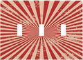 Retro Circus Sparkling Red White Lines Mid Century Decorative Switch Plates 3 Gang Wall Plate Triple Toggle Light Switch Cover Faceplate Electrical Wall Panels for Farmhouse Home Decor