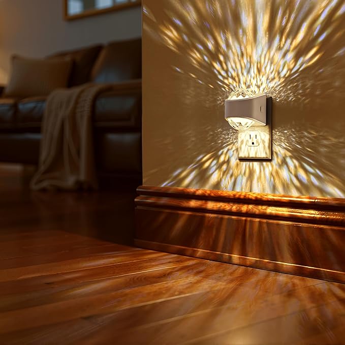 Briignite Night Light, [4 Pack] Night Lights Plug into Wall, LED Projector Night Light, Soft White for Bedroom, Dimmable Brightness Dusk to Dawn Nightlight for Kids, Bathroom, Home Decor, Gaming Room