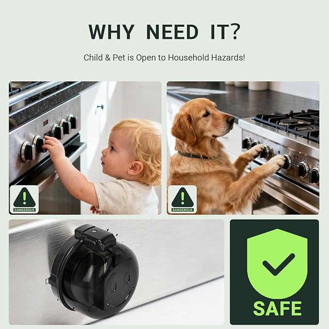 Stove Knob Safety Covers for Child, Gas Stove Knob Locks (5 Pack)