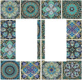 Decorative Outlet Covers Mandala Decorative Rustic Vintage Turquoise Pattern 2 Gang Double GFCI Rocker Electrical Wall Panels Light Switch Cover Plate for Bedroom Bathroom Decor