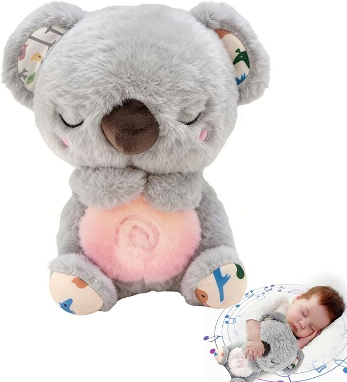 Soothing Breathing Stuffed Animal for Anxiety Adults and Kids, Portable Plush Baby Toy Anxiety Relief Koala, Breathing Animals Anxiety Bear, Easter Basket Stuffers for Teens Toddler