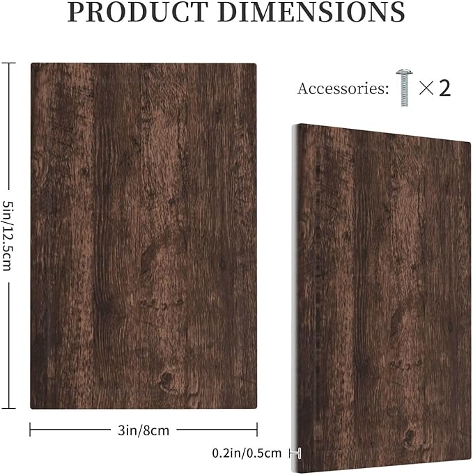Brown Dark Wood Plank Rustic Vintage Print Light Switch Cover Plate 1 Gang No Device Blank Electrical Wall Plates Faceplate Decorative Switch Plate for Farmhouse Home Decor
