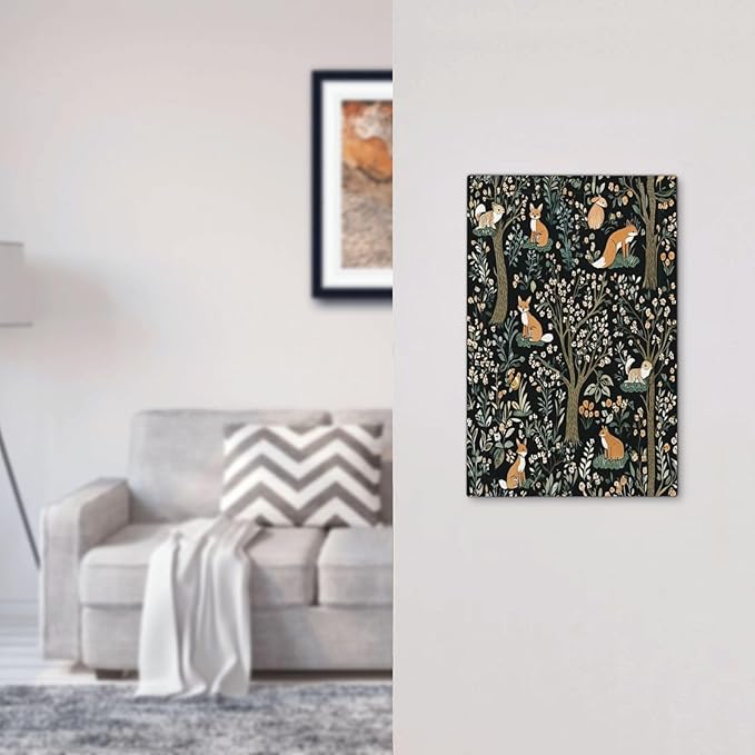 Light Switch Cover Plate Fairy Forest Animals Fox Squirrel Flower 1 Gang No Device Blank Electrical Wall Plates Faceplate Decorative Switch Plate For Bed Room Farmhouse Decor
