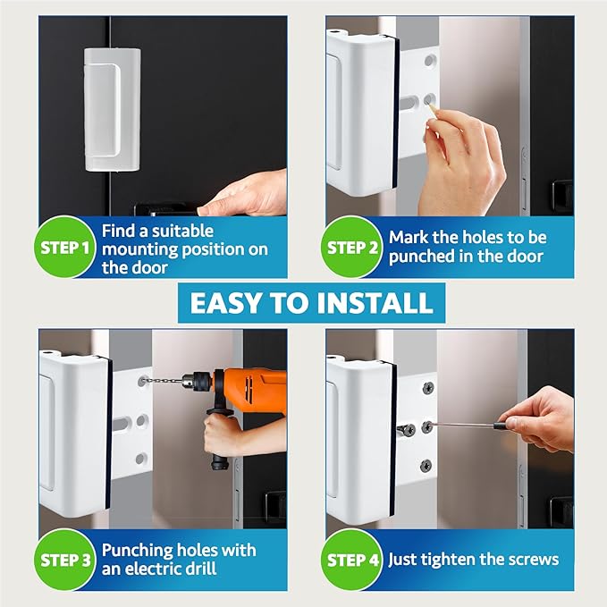 Dwell+Good Door Locks (2-Pack) - Easy To Install Aluminum Home Security Door Locks for Front Door - Child Proof Door Lock for Kids Safety- Withstand 800 lbs of Force & Tamper Proof Top Door Lock Latch