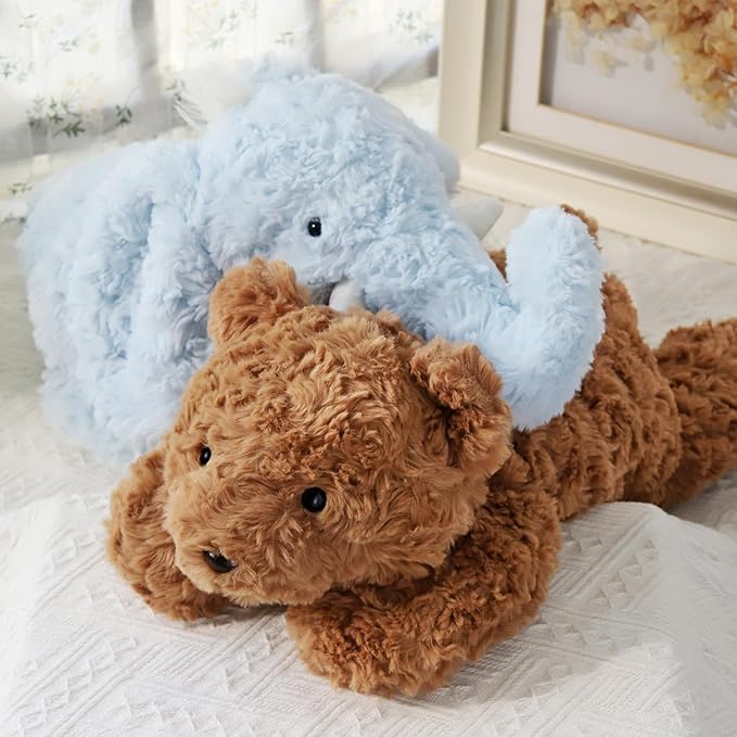 Weighted Teddy Bear Stuffed Anima 20.5" 2Lbs, Sturdy and Fluffy Brown Bear Plush Toy for Kids Cuddle, Cute Plushy Hugging Toy for Kids Adults (20.5"x7.9"x5.9")