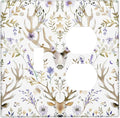 Wallplates Gothic Retro Floral Damask Elk Wild Flower 1 Toggle 1 Duplex Switch Plate Electrical Gfci Faceplate Decorative Light Switch Covers For Bed Room Living Room Decor