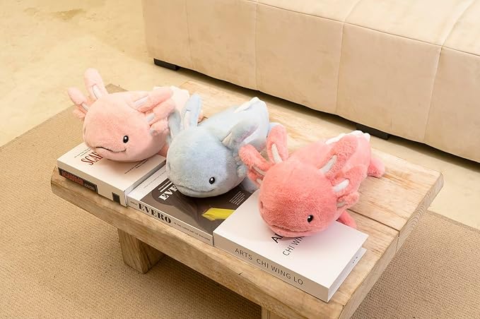 Niuniu Daddy 24" | 5 Pound Blue Axolotl Weighted Stuffed Animals for Kids Adults Girls Boys, Giant Cute Axolotl Stuffy Plush Toy, Kawaii Body Pillow Present for Holidays Christmas