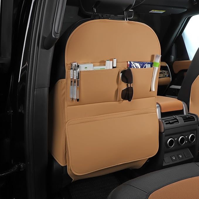 TAIKOO Seat Back Protector,Preventing the Impact of Children Stepping on the Seat Backrest,Beautiful appearance and easy to clean,black (Brown-2 psc)