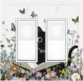 Decorative Outlet Covers Cute Cat Wildflowers Boho Flowers Floral 2 Gang Double Gfci Rocker Electrical Wall Panels Light Switch Cover Plate For Nursery Kids Room Decor