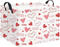 HIYAGON Rectangular Valentines Gift Basket - Pink Love Room Decor